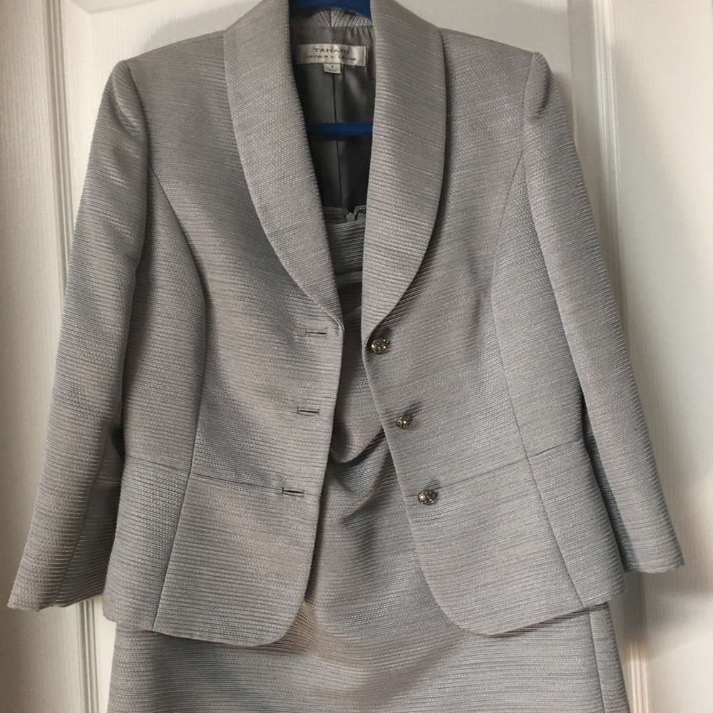 Silver Tahari 2 piece suit